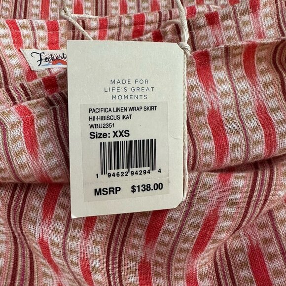 NWT Faherty linen wrap skirt XXS - Picture 4 of 5